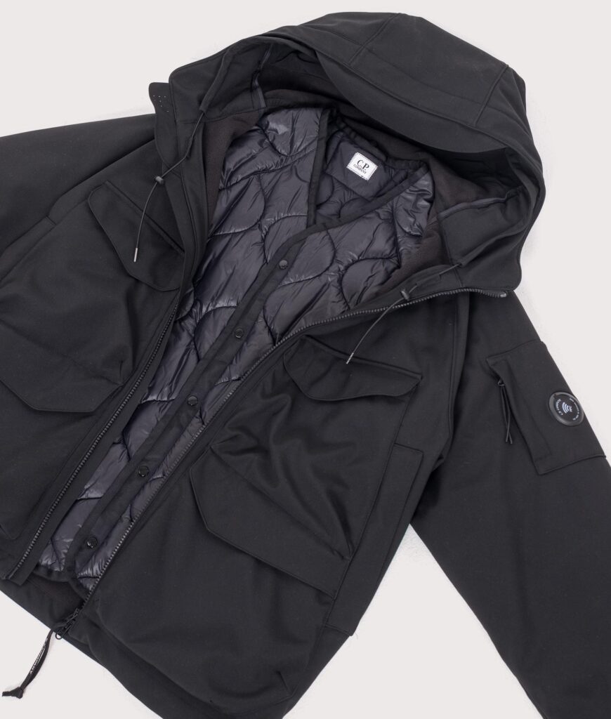 C.P. Company C.P. Shell-R Padded Hooded Lens Jacket Black