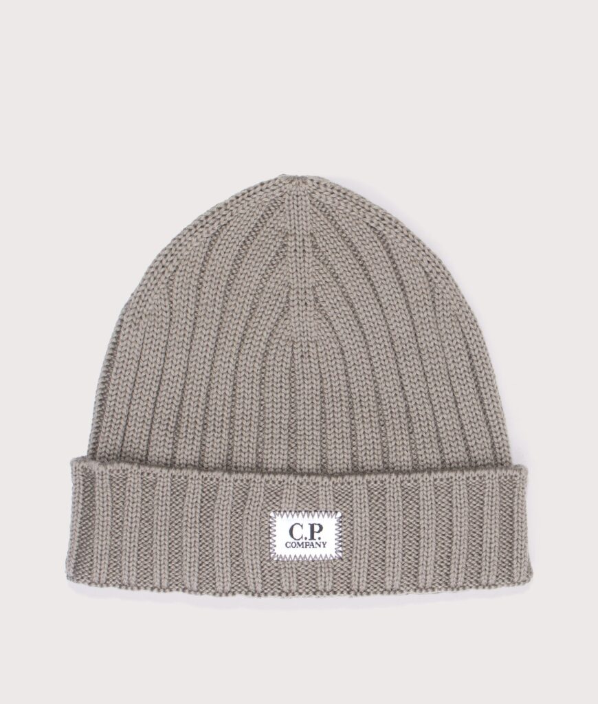 C.P. Company Extrafine Merino Wool Logo Beanie Fallen Rock