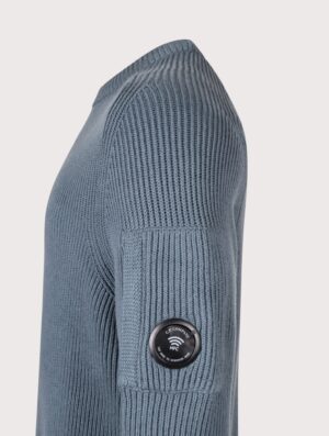 C.P. Company Full Rib Cotton Crewneck Lens Jumper Orion Blue