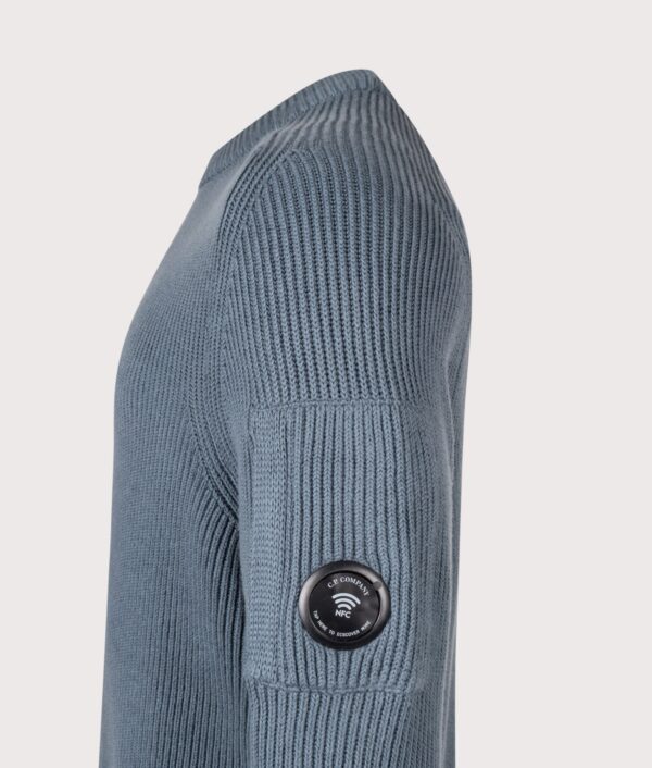 C.P. Company Full Rib Cotton Crewneck Lens Jumper Orion Blue