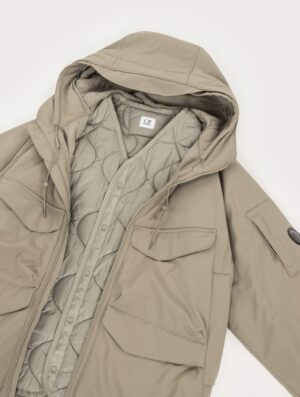 C.P. Company Shell-R Padded Hooded Lens Jacket Fallen Rock - Image 4