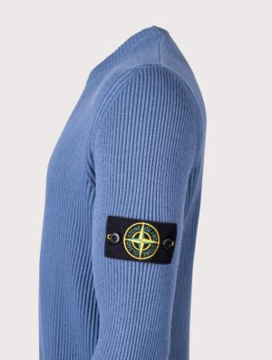 STONE ISLAND Mens Wool Crew Neck Jumper V002B Steel Blue