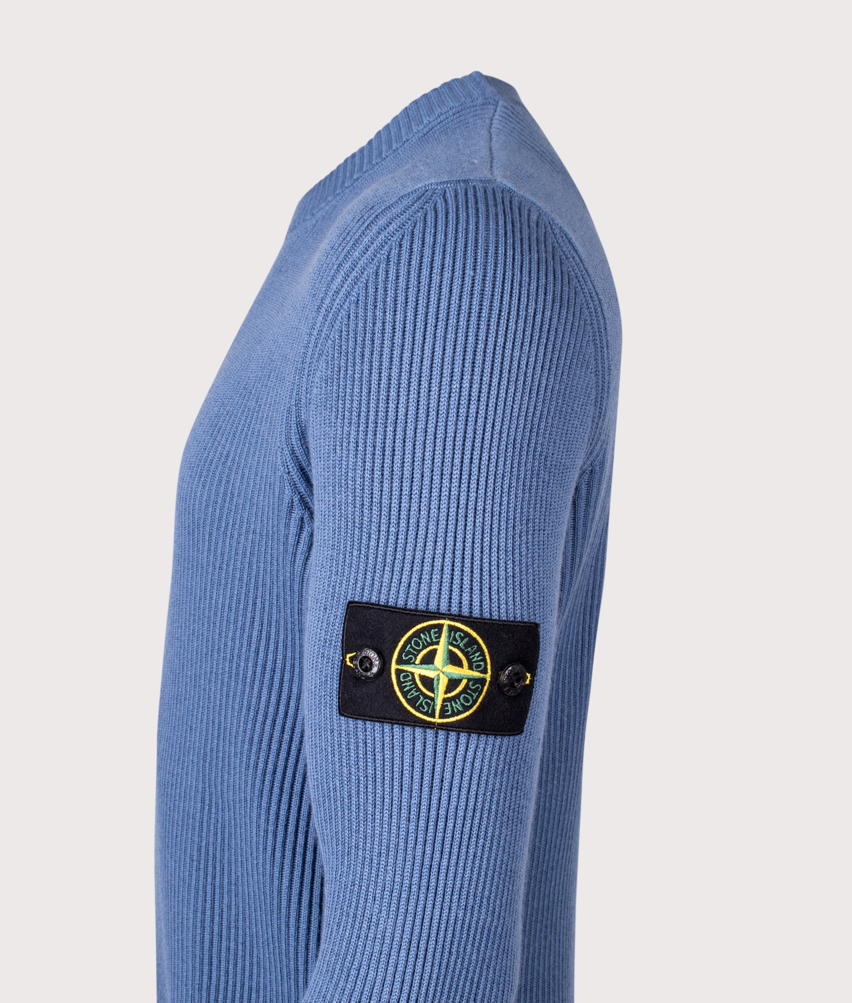 STONE ISLAND Mens Wool Crew Neck Jumper V002B Steel Blue