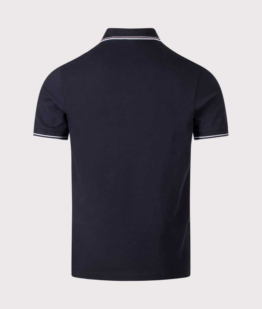 Stone Island Mens Slim Fit Striped Collar Polo Shirt V0020 Navy Blue