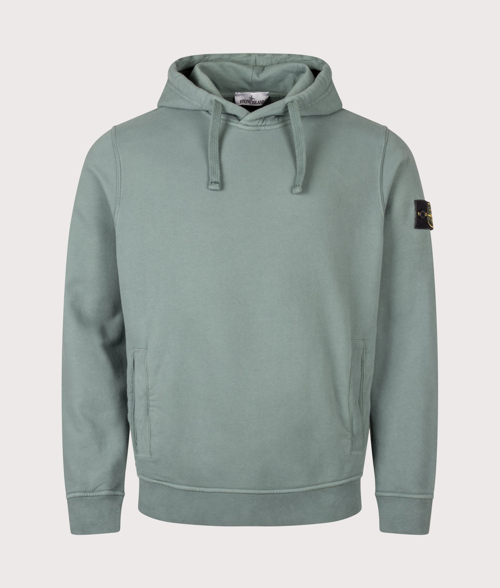 STONE ISLAND Brushed Organic Cotton Fleece Hoodie Ocean Green