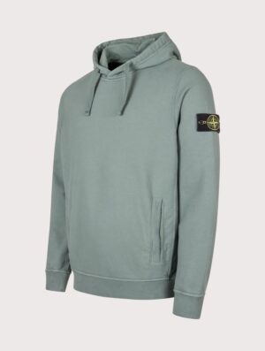 STONE ISLAND Brushed Organic Cotton Fleece Hoodie Ocean Green