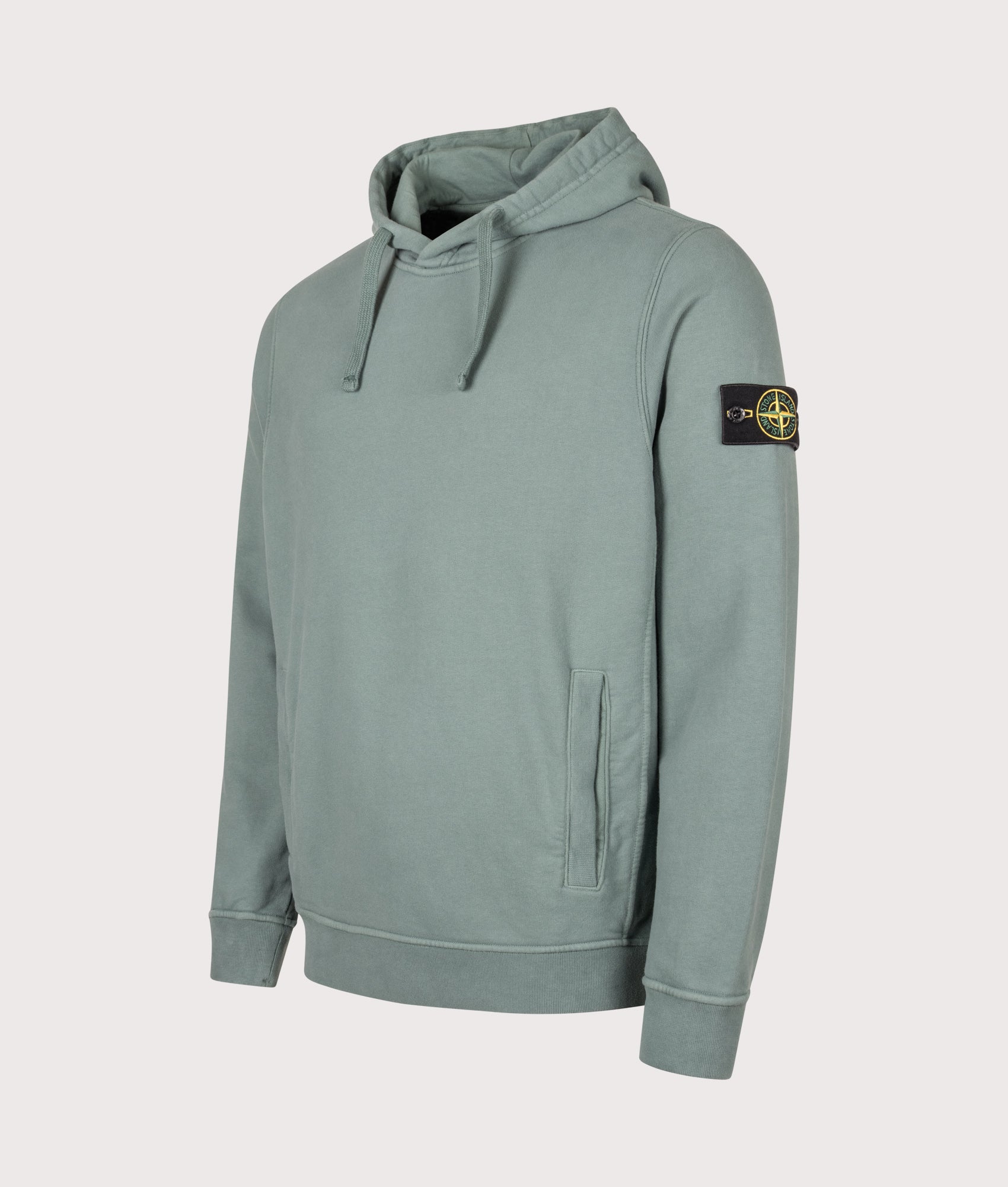 STONE ISLAND Brushed Organic Cotton Fleece Hoodie Ocean Green