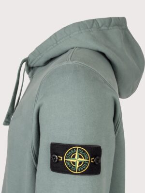STONE ISLAND Brushed Organic Cotton Fleece Hoodie Ocean Green
