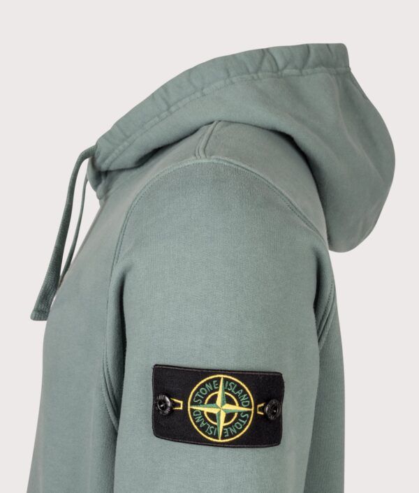 STONE ISLAND Brushed Organic Cotton Fleece Hoodie Ocean Green