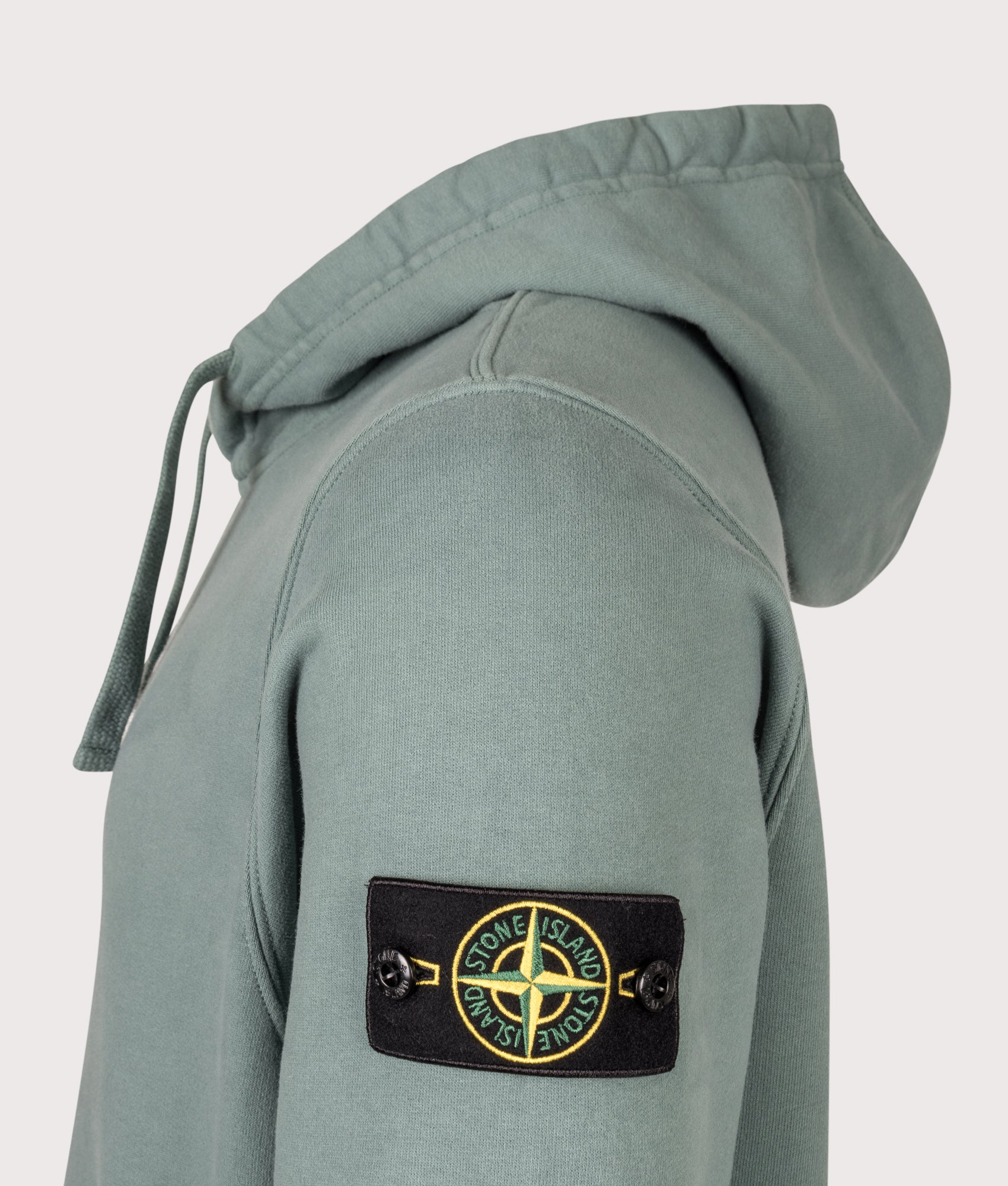 STONE ISLAND Brushed Organic Cotton Fleece Hoodie Ocean Green