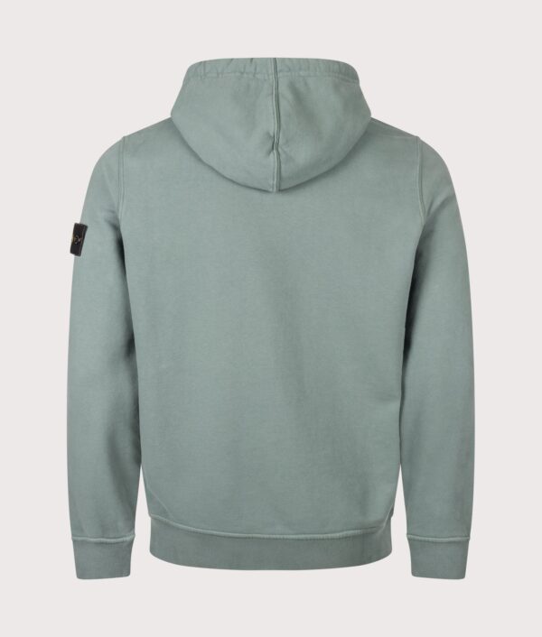 STONE ISLAND Brushed Organic Cotton Fleece Hoodie Ocean Green