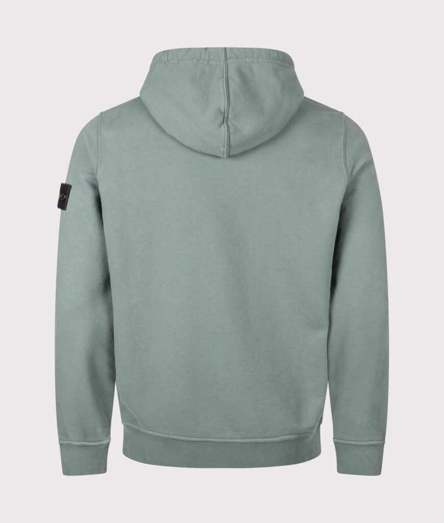 STONE ISLAND Brushed Organic Cotton Fleece Hoodie Ocean Green