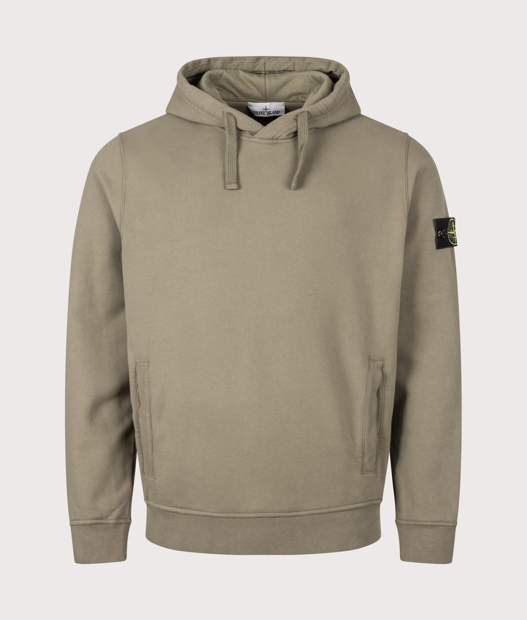 STONE ISLAND Brushed Organic Cotton Fleece Hoodie Military Green