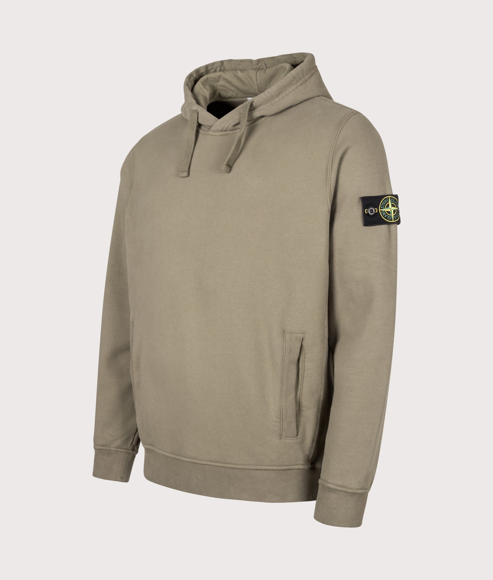 STONE ISLAND Brushed Organic Cotton Fleece Hoodie Military Green