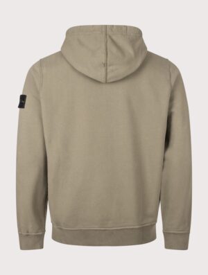 STONE ISLAND Brushed Organic Cotton Fleece Hoodie Military Green