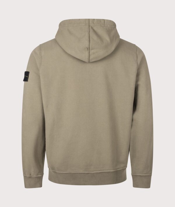 STONE ISLAND Brushed Organic Cotton Fleece Hoodie Military Green