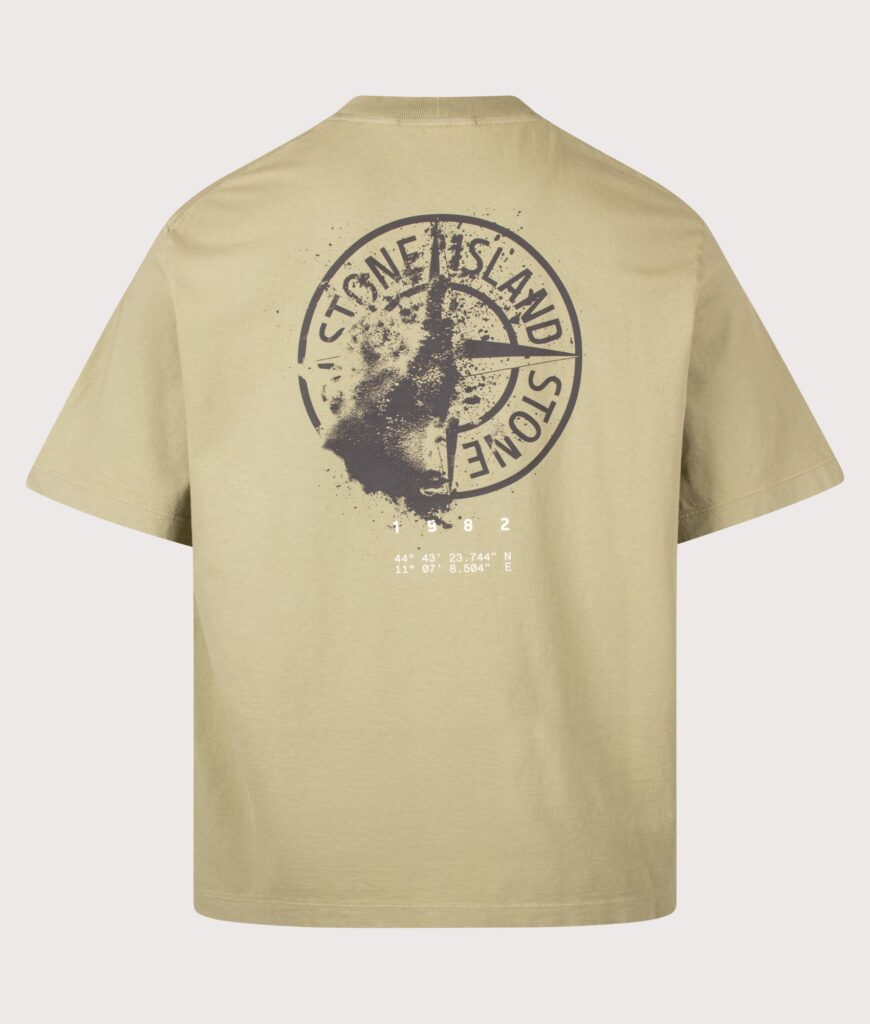 STONE ISLAND Regular Fit Organic Cotton 'Desert' Print T-Shirt Laurel Green