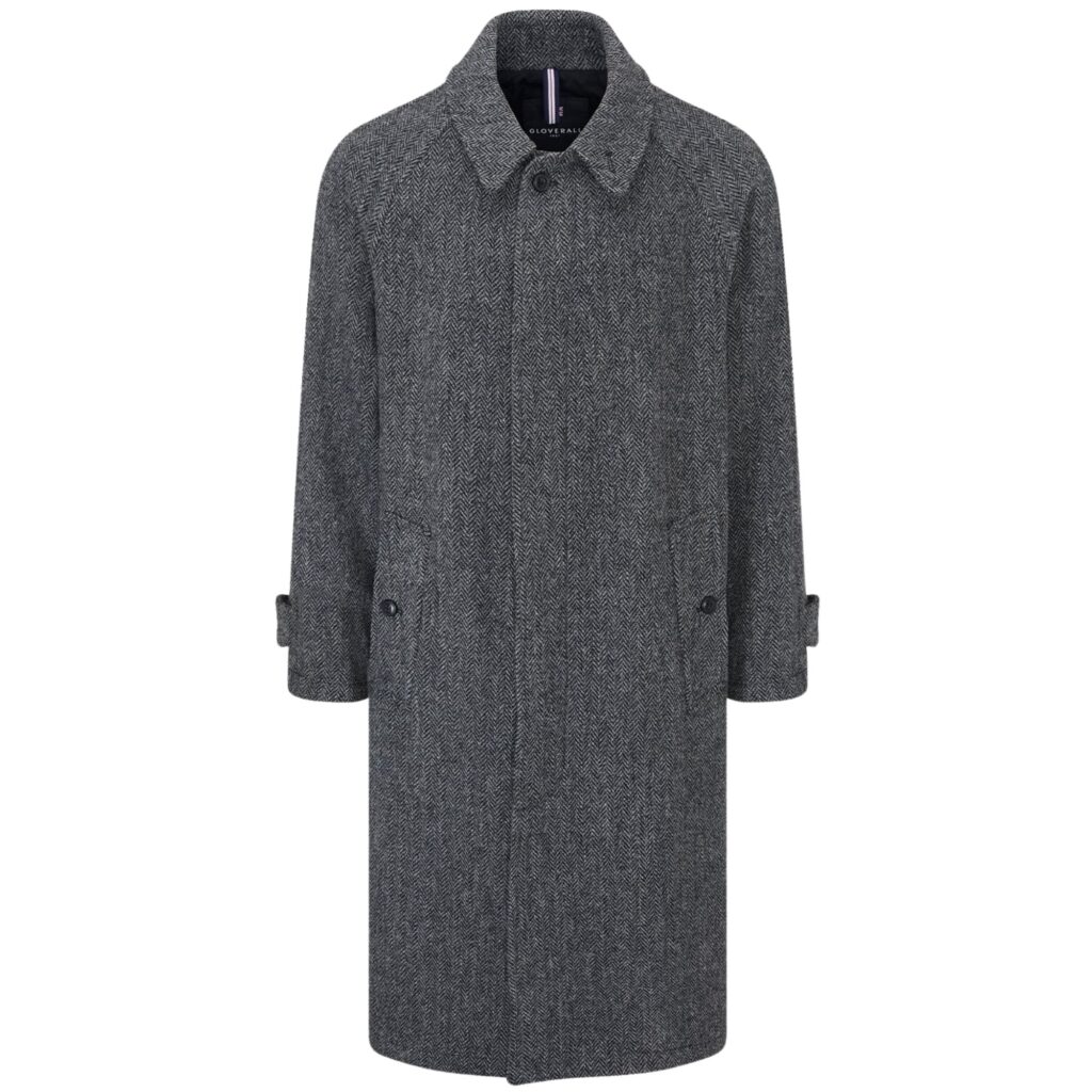 Gloverall Harris Tweed Coat - Charcoal