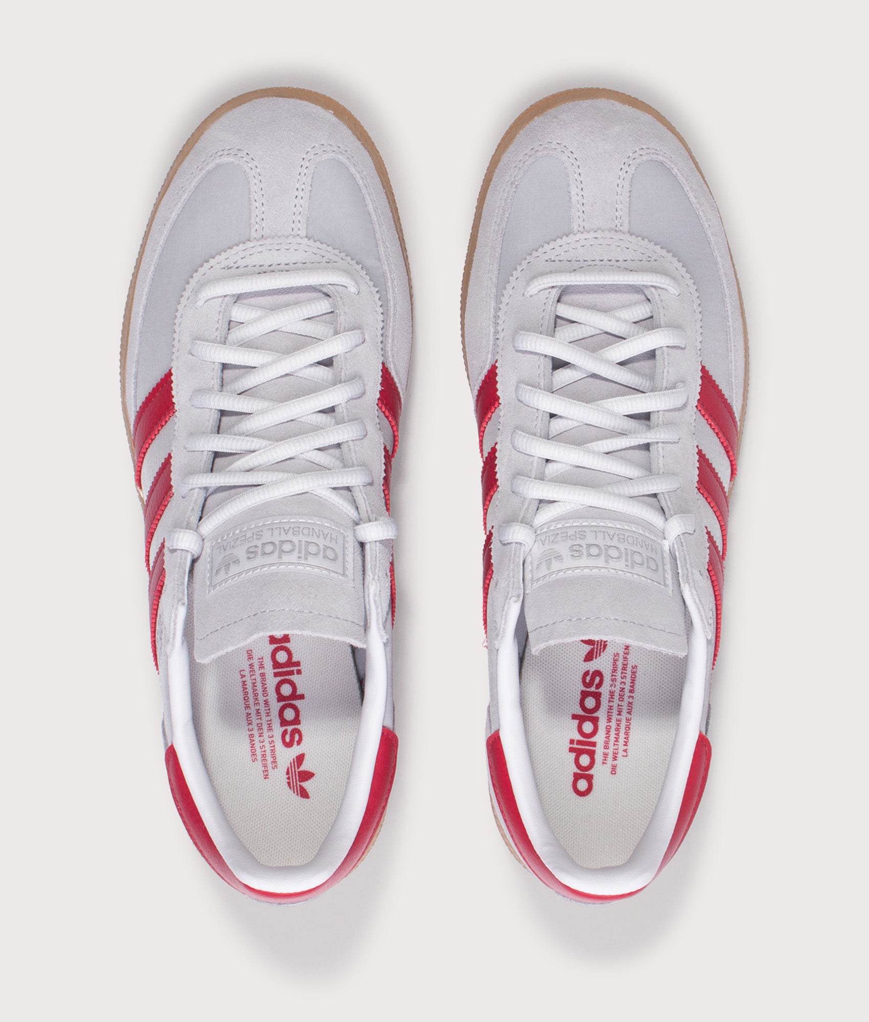 adidas Originals Handball Spezial Trainers Halo Silver/Team Victory Red/Gum4