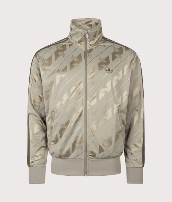 adidas Originals Loose Fit Monogram Firebird Track Top Silver Pebble