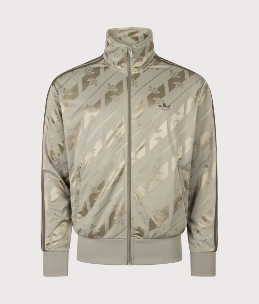 adidas Originals Loose Fit Monogram Firebird Track Top Silver Pebble