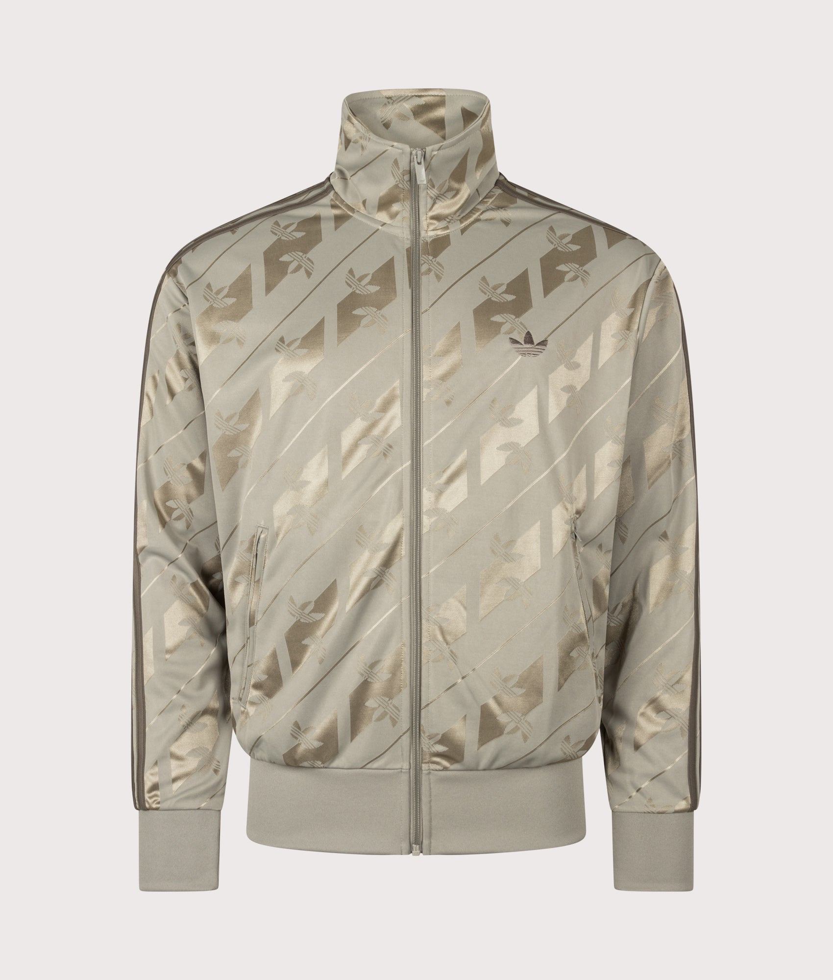 adidas Originals Loose Fit Monogram Firebird Track Top Silver Pebble