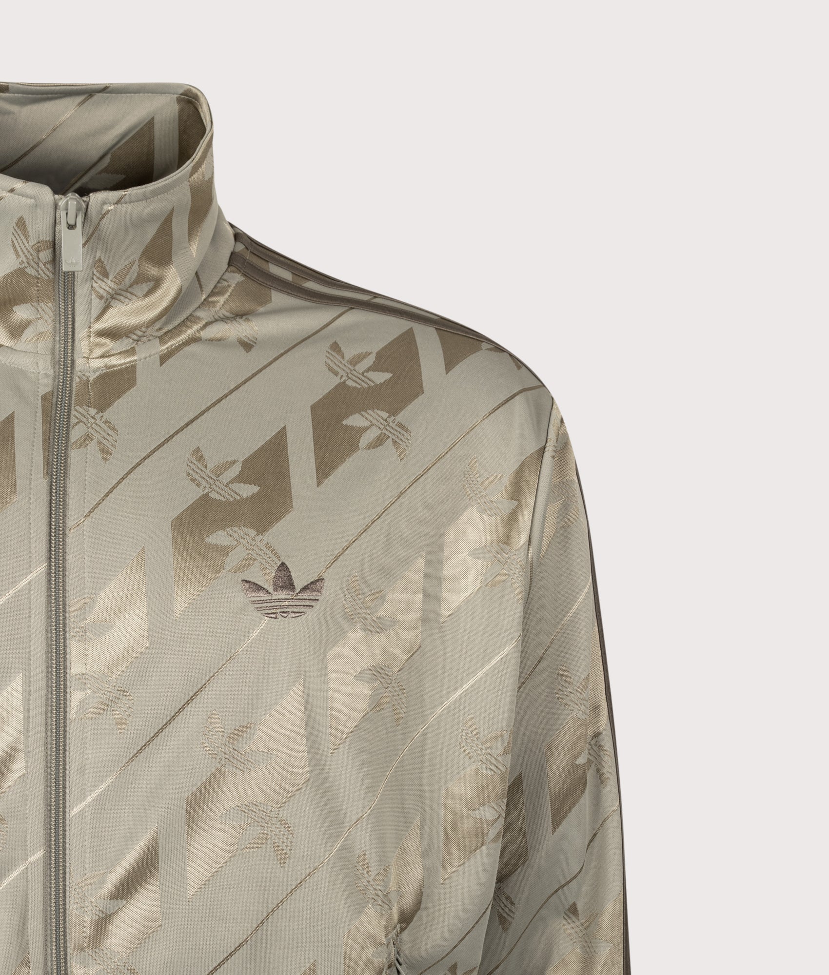 adidas Originals Loose Fit Monogram Firebird Track Top Silver Pebble