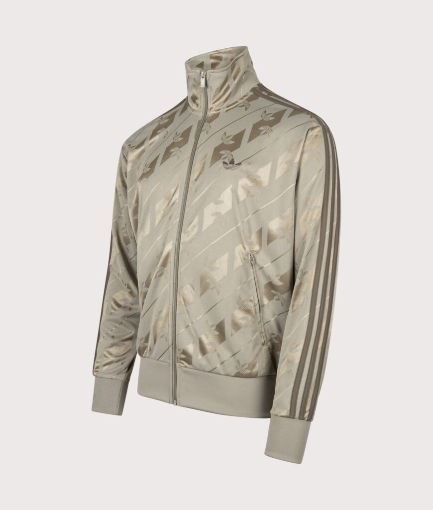 adidas Originals Loose Fit Monogram Firebird Track Top Silver Pebble