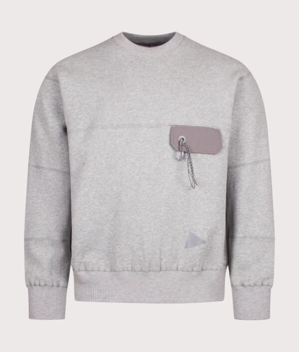 and wander Relaxed Fit Pocket Sweatshirt Light Grey