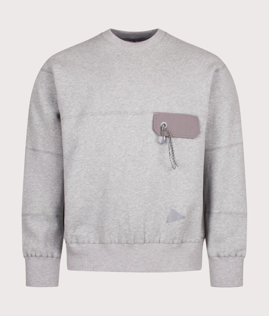 and wander Relaxed Fit Pocket Sweatshirt Light Grey
