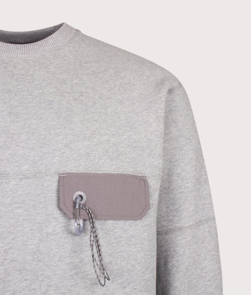 and wander Relaxed Fit Pocket Sweatshirt Light Grey