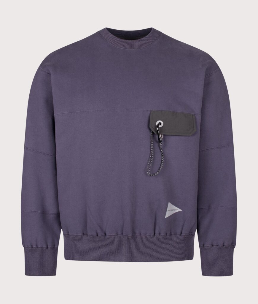 and wander Relaxed Fit Pocket Sweatshirt Purple