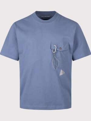 and wander Relaxed Fit Heavy Cotton Pocket T-Shirt Light Blue