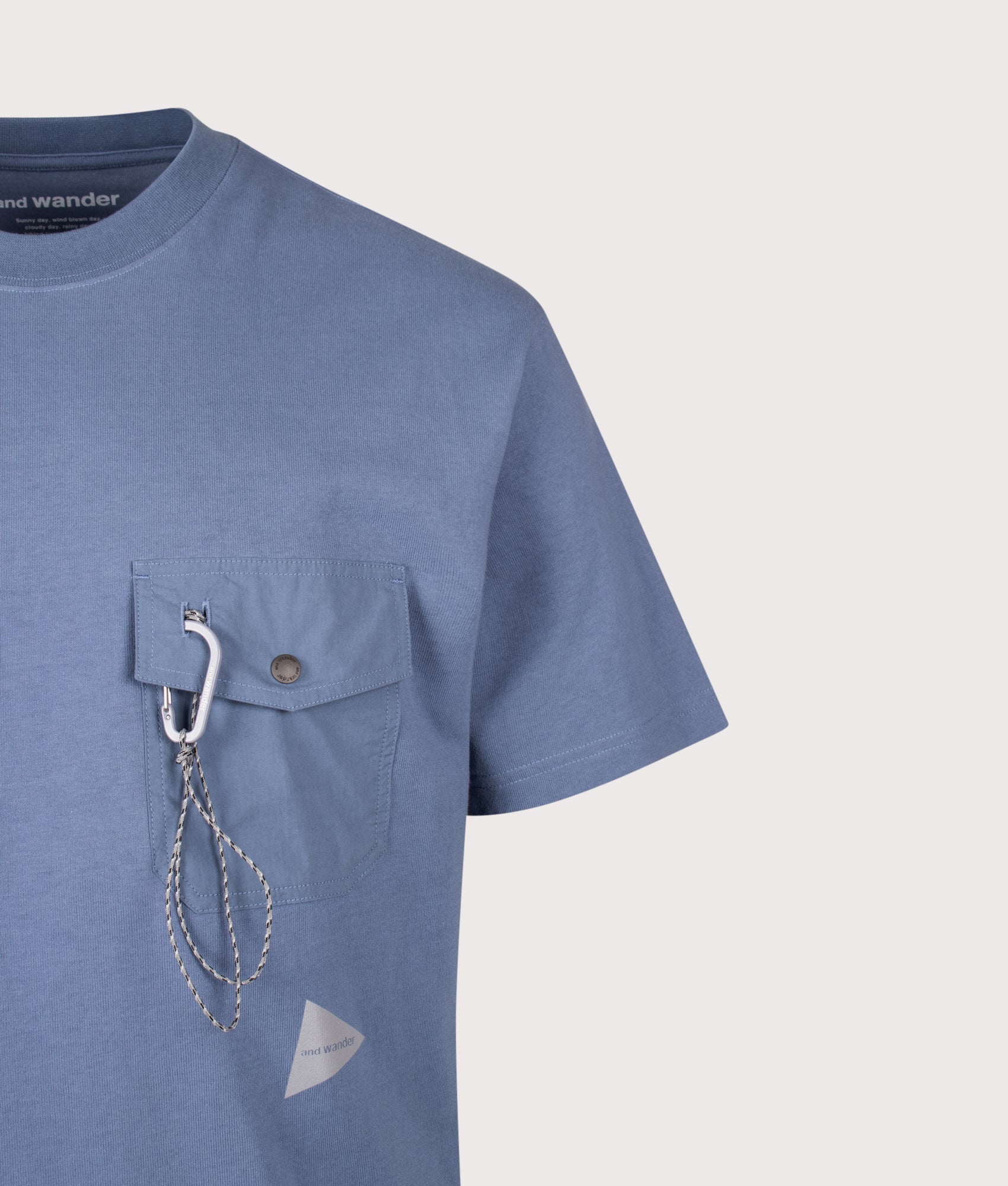 and wander Relaxed Fit Heavy Cotton Pocket T-Shirt Light Blue