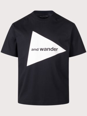 and wander Regular Fit and wander Big Logo T-Shirt Black
