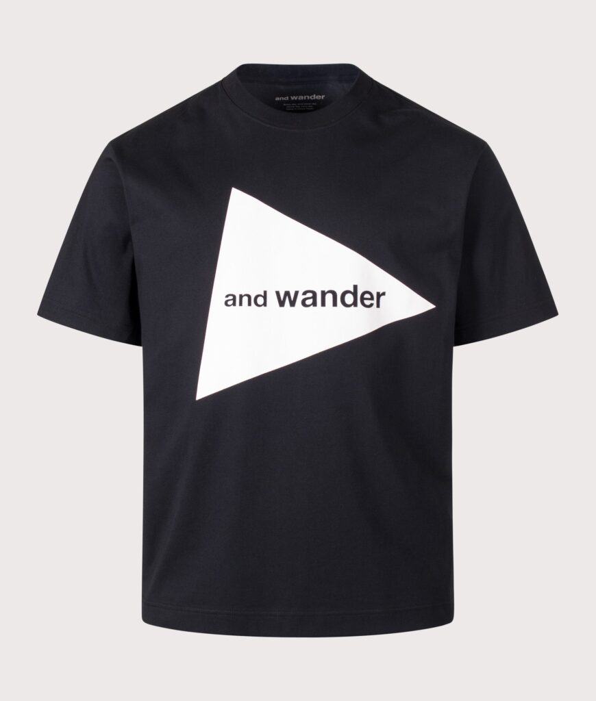 and wander Regular Fit and wander Big Logo T-Shirt Black