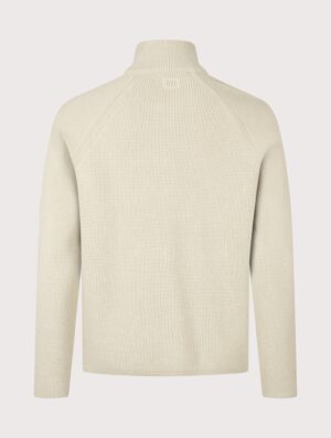 C.P. Company Waffle Knit Zip Through Lens Cardigan Silver Birch