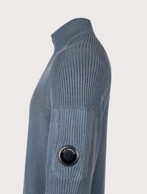 C.P. Company Full Rib Cotton Half Button Lens Jumper Orion Blue