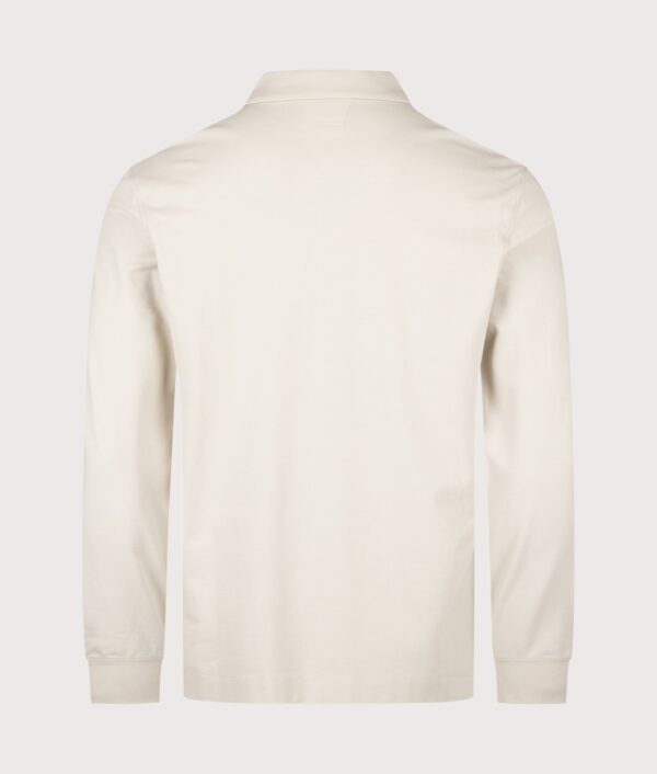 C.P. Company Long Sleeve Stretch Piquet Zip Polo Shirt Silver Birch