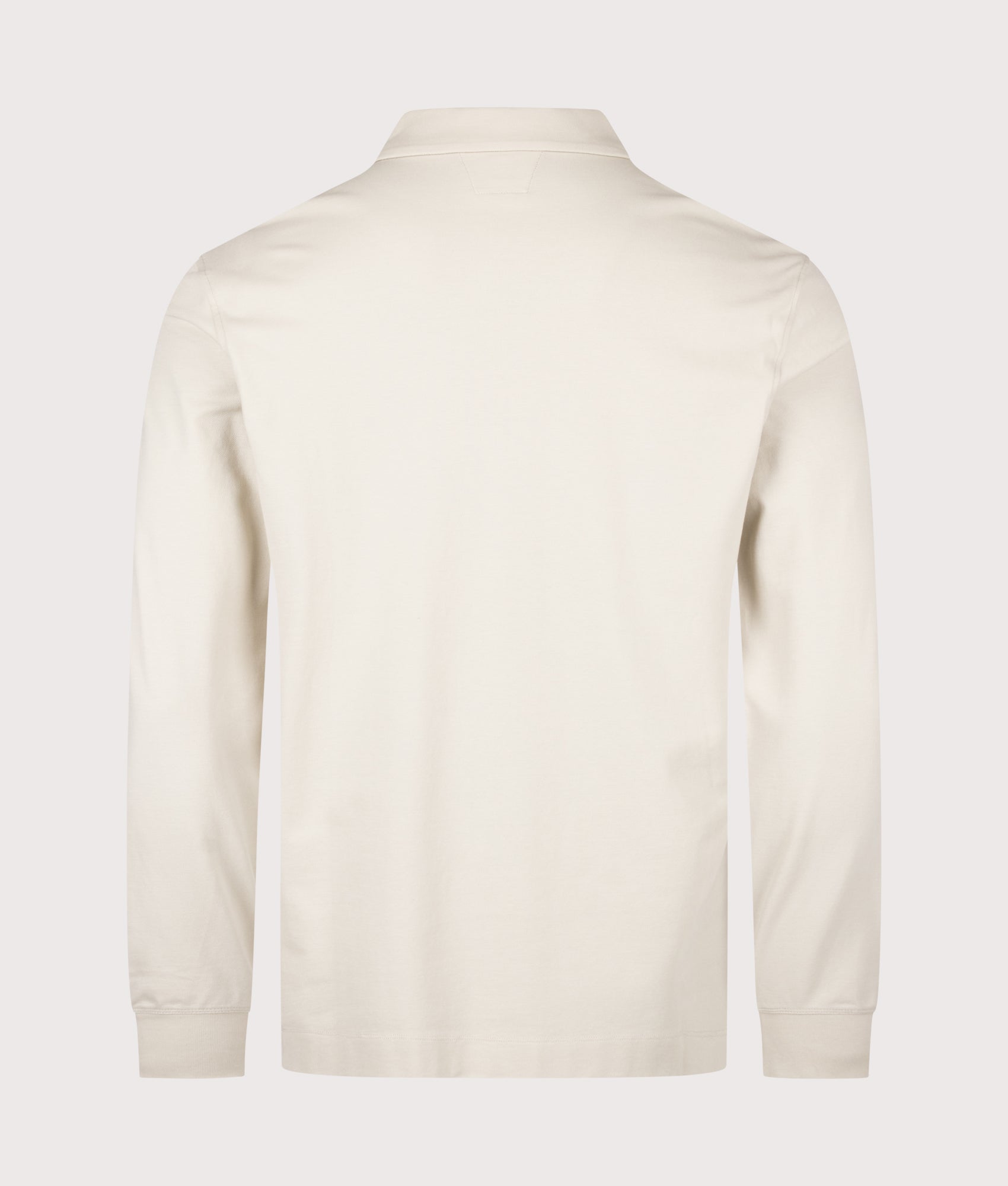 C.P. Company Long Sleeve Stretch Piquet Zip Polo Shirt Silver Birch