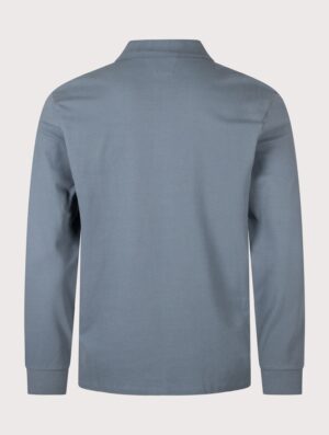 C.P. Company Long Sleeve Stretch Piquet Logo Polo Shirt Orion Blue