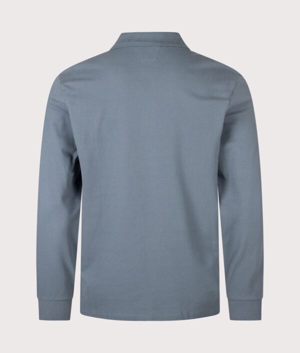 C.P. Company Long Sleeve Stretch Piquet Logo Polo Shirt Orion Blue