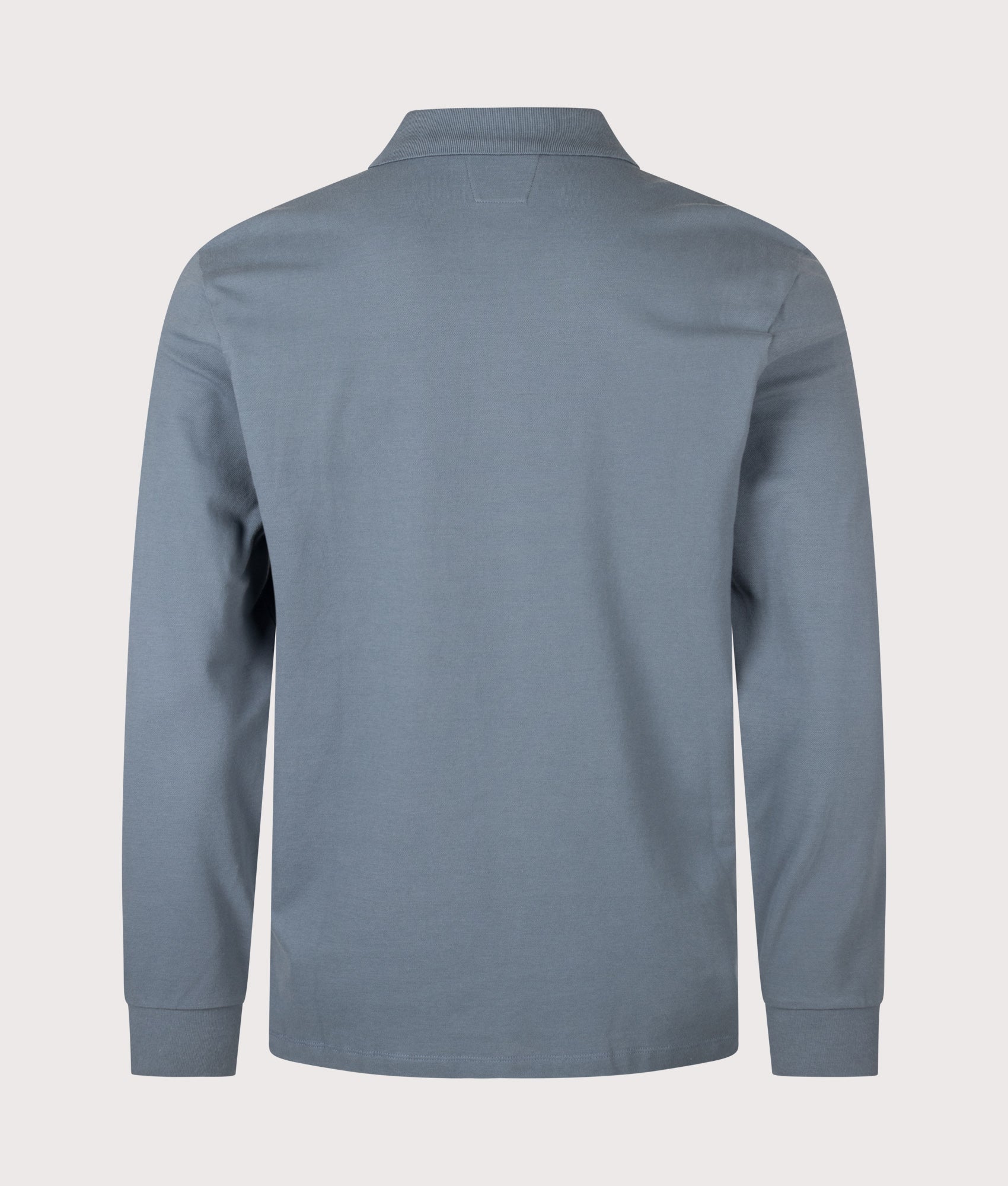 C.P. Company Long Sleeve Stretch Piquet Logo Polo Shirt Orion Blue