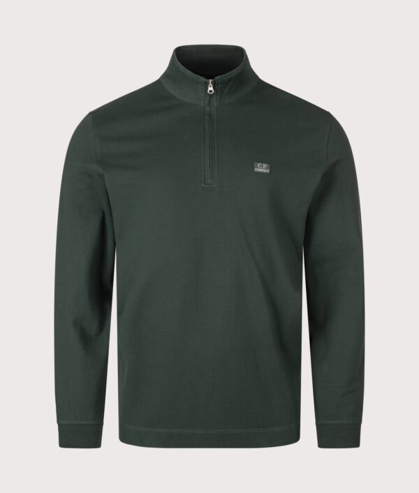 C.P. Company Stretch Piquet Quarter Zip Sweatshirt Ponderosa Pine