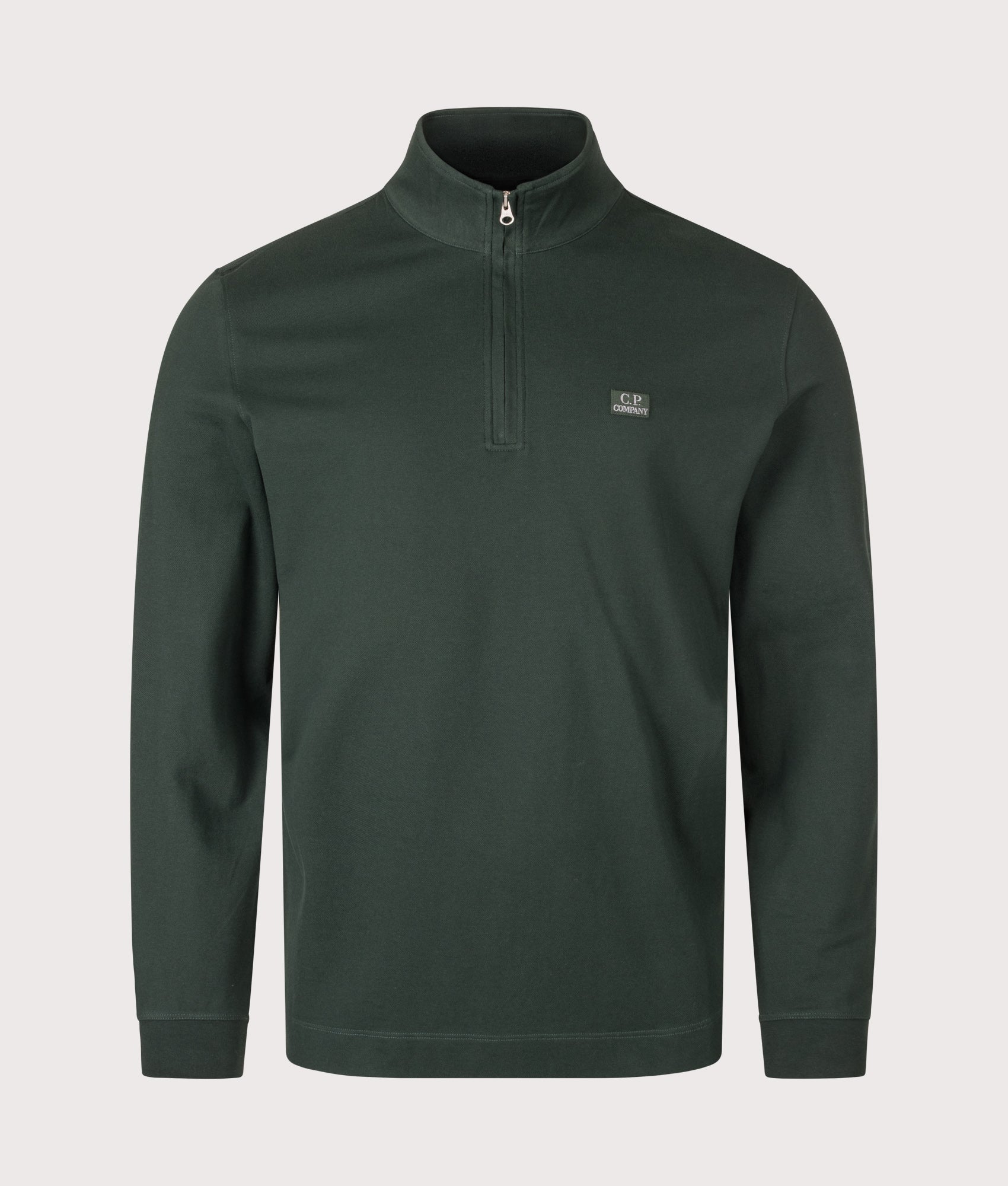 C.P. Company Stretch Piquet Quarter Zip Sweatshirt Ponderosa Pine