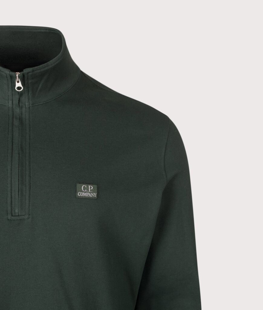 C.P. Company Stretch Piquet Quarter Zip Sweatshirt Ponderosa Pine