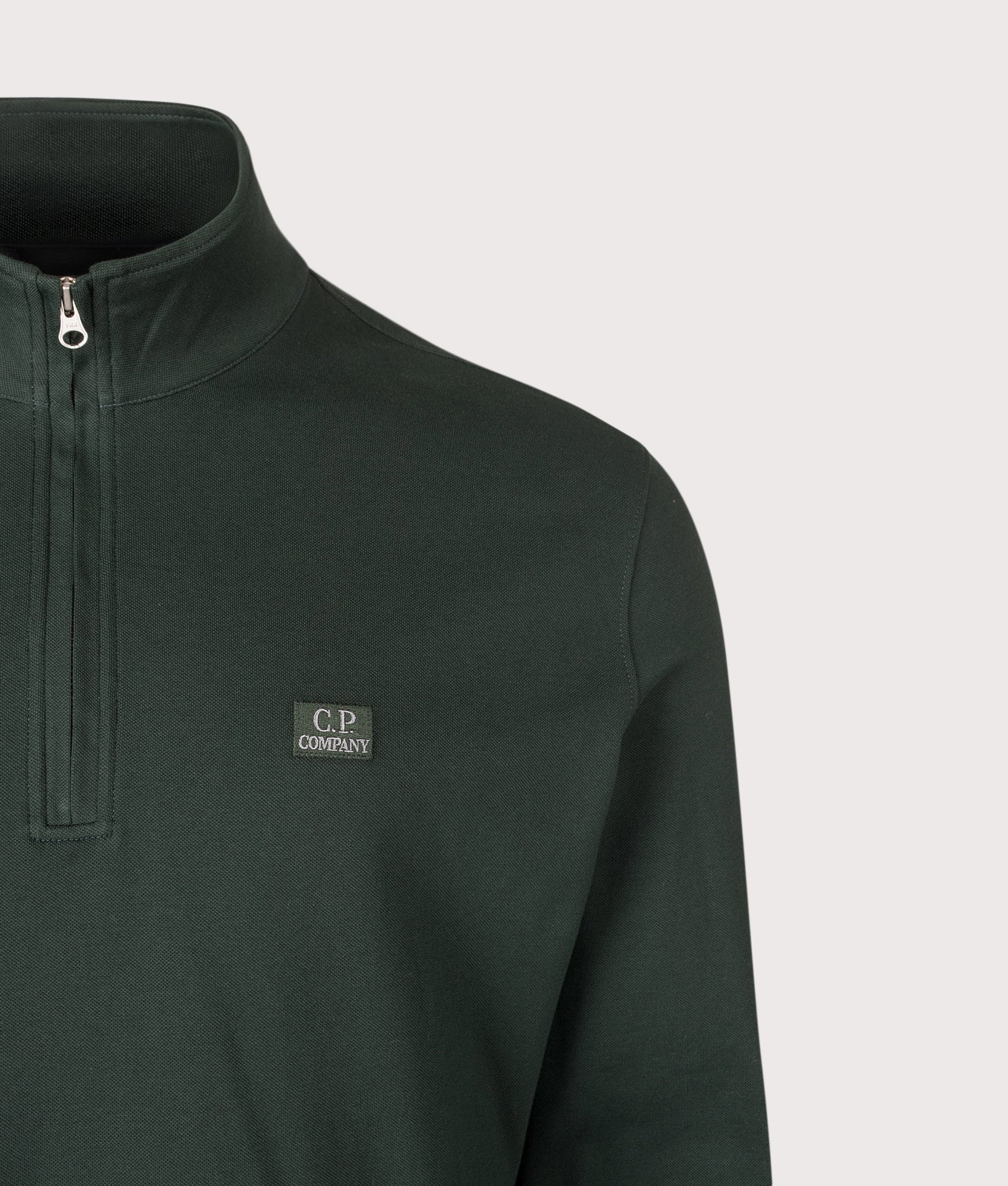 C.P. Company Stretch Piquet Quarter Zip Sweatshirt Ponderosa Pine