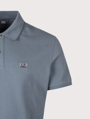 C.P. Company Regular Fit Stretch Piquet Striped Collar Polo Shirt Orion Blue