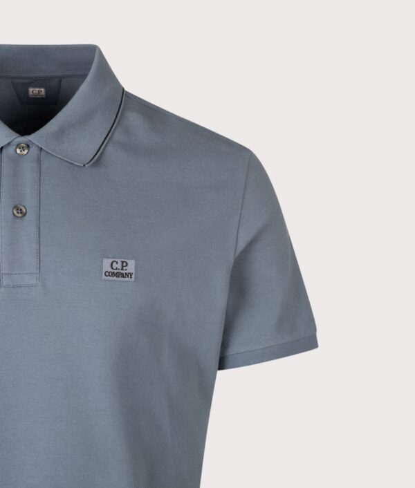 C.P. Company Regular Fit Stretch Piquet Striped Collar Polo Shirt Orion Blue