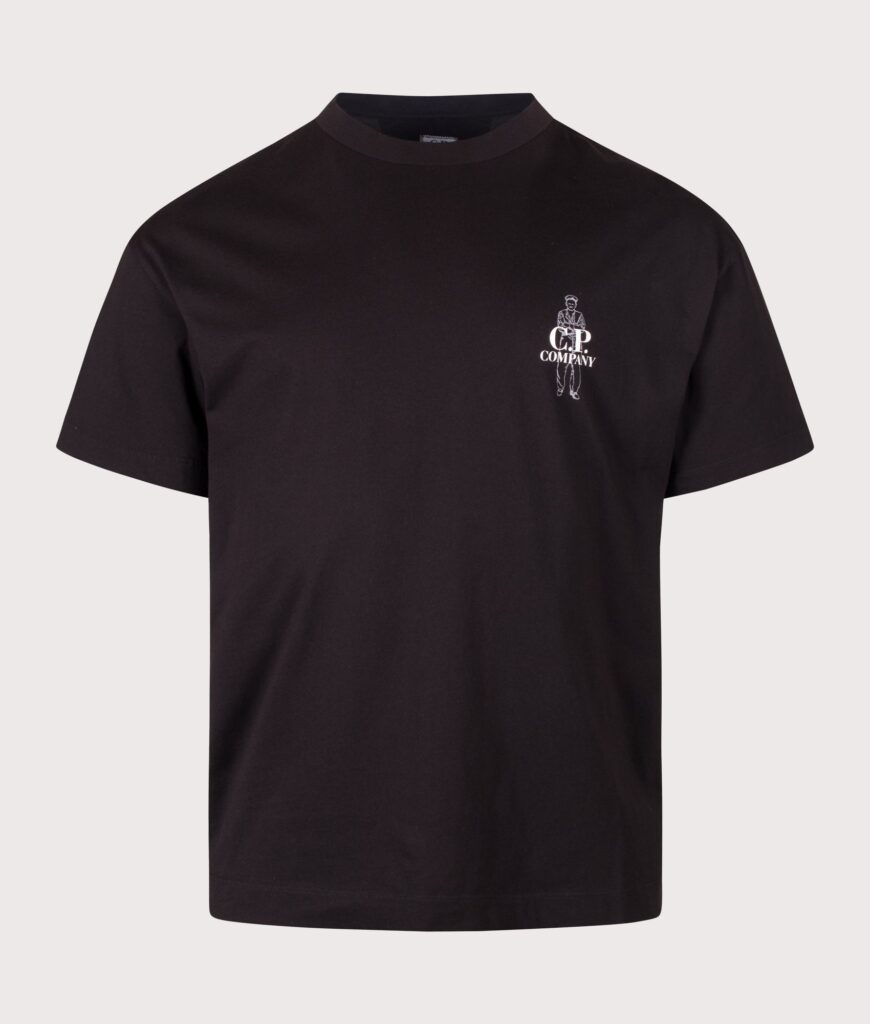 C.P. Company Comfort Fit 30/1 Jersey Logo T-Shirt Black